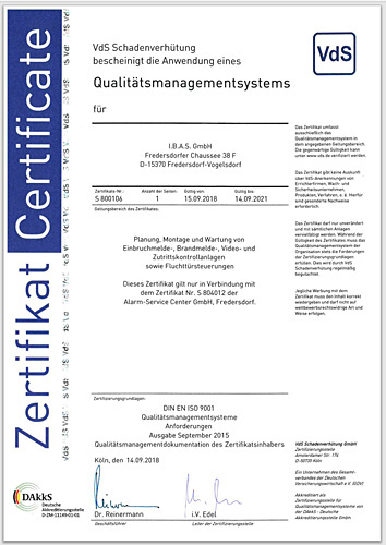 Zertifikat---Qualitätsmanagementsystem